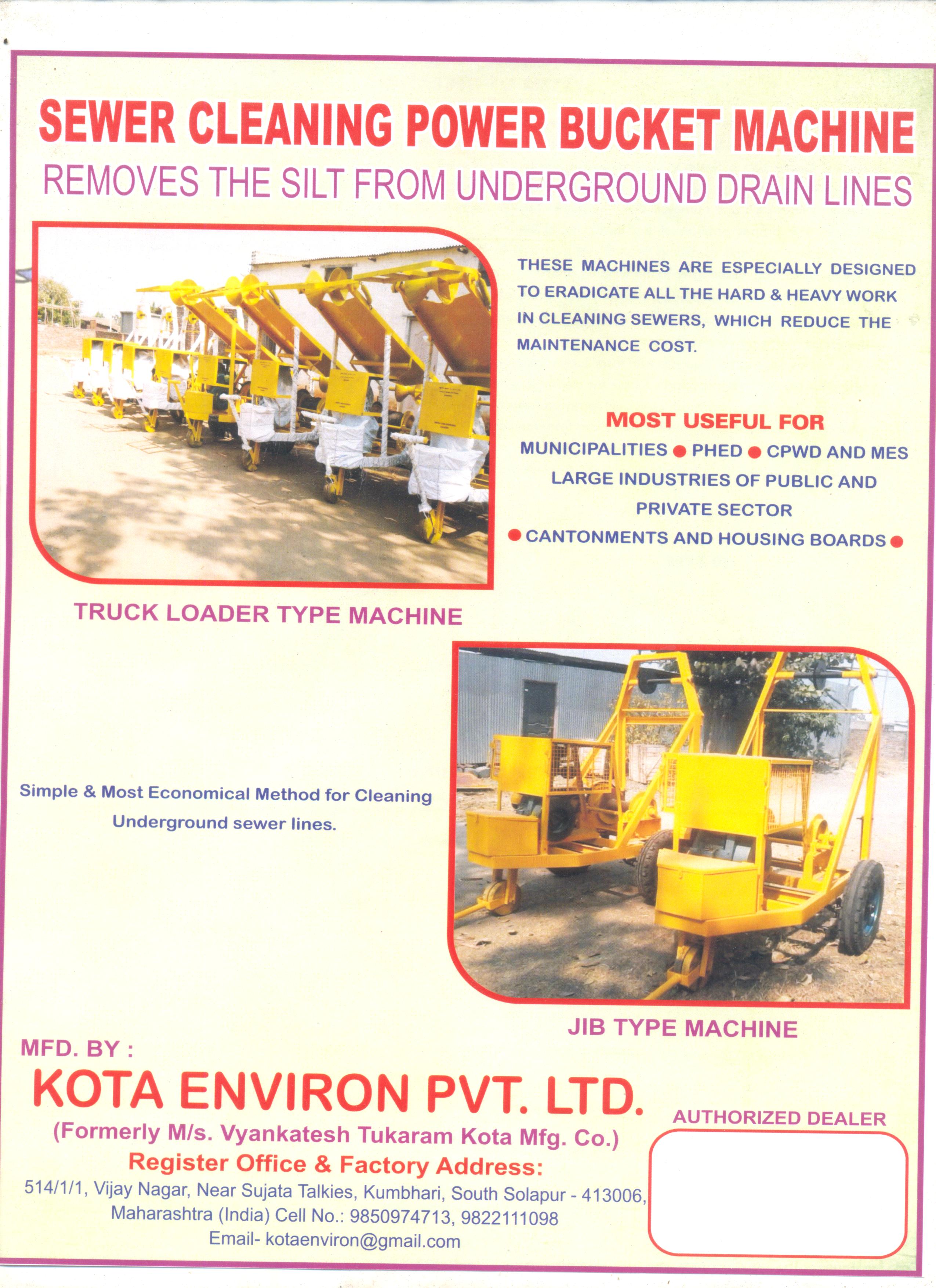 Sewer Cleaning Power Bucket Machine