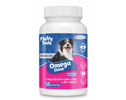 FluffyTails Omega Shine Coat & Fur Supplement Chicken Dog & Cat Chew