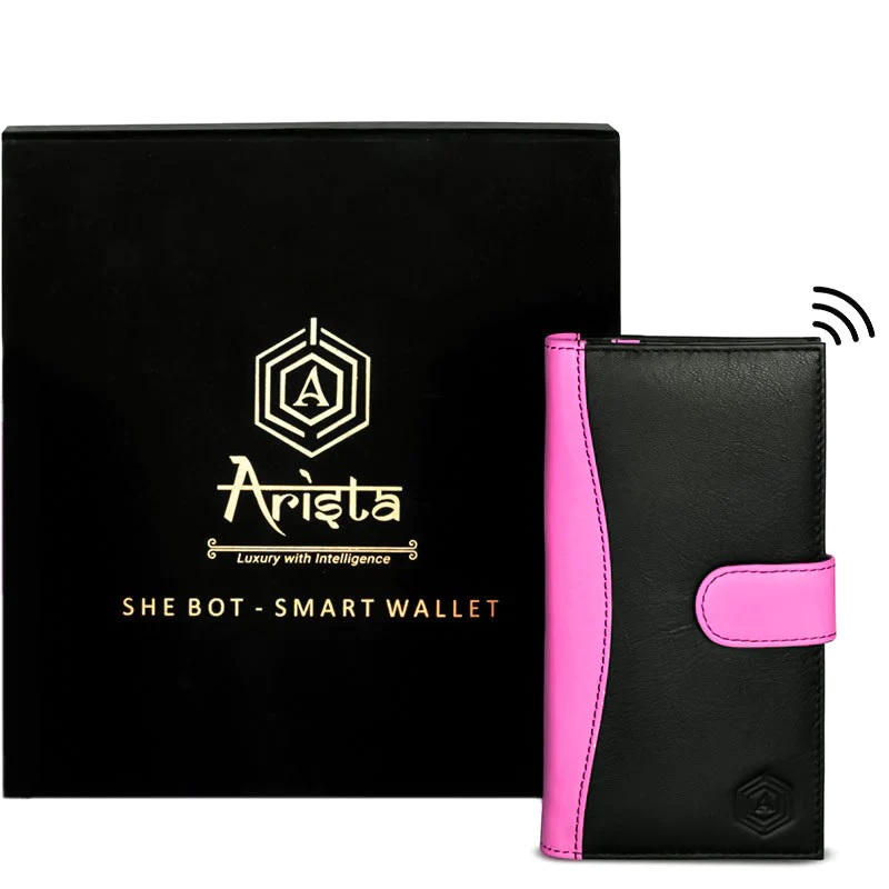 Arista Vault| She Bot Finder| Smart| Separation Alarm| Black-Pink