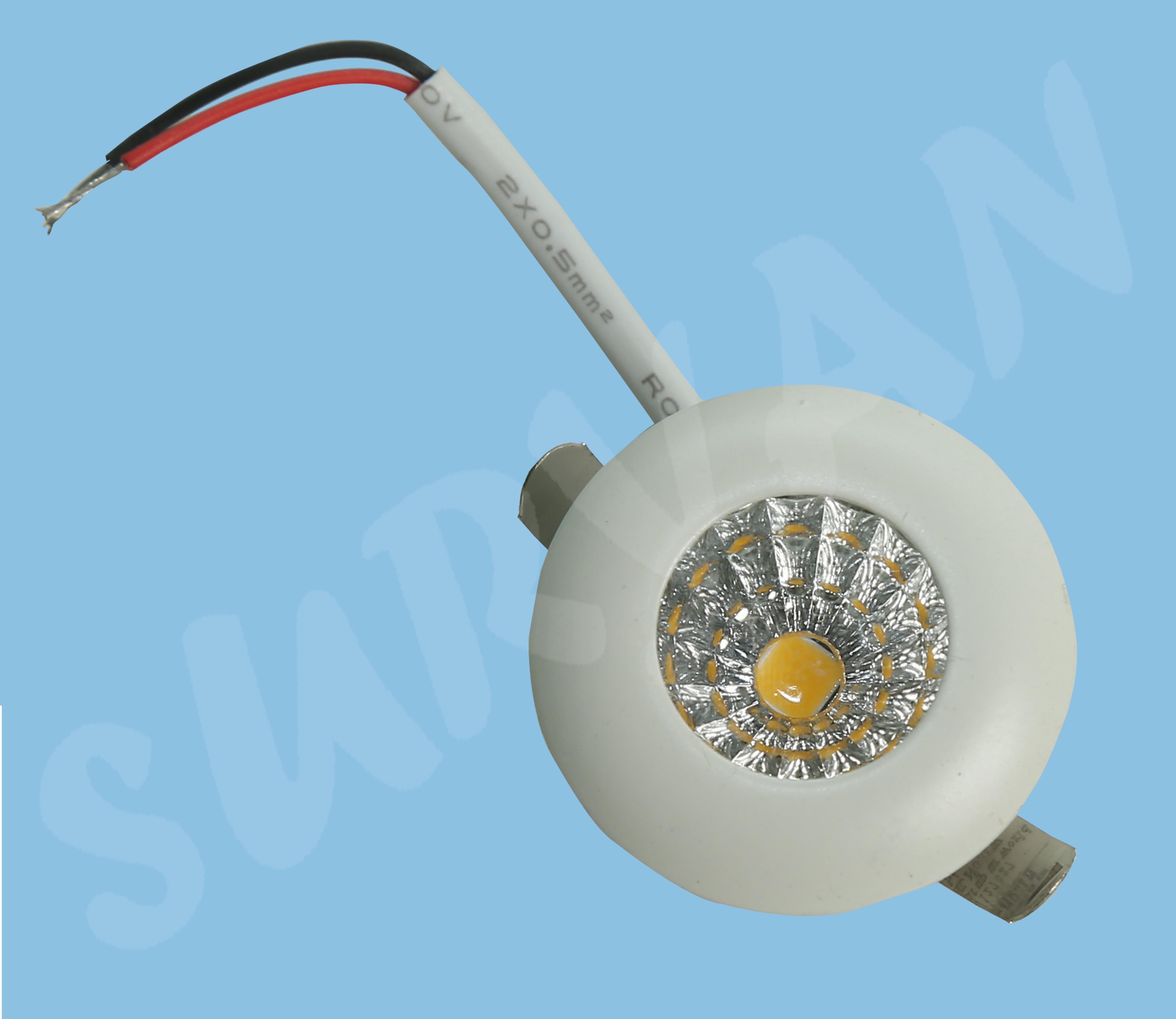 1W - LED Button Light - WH, WW, BL,GR, PK, RD