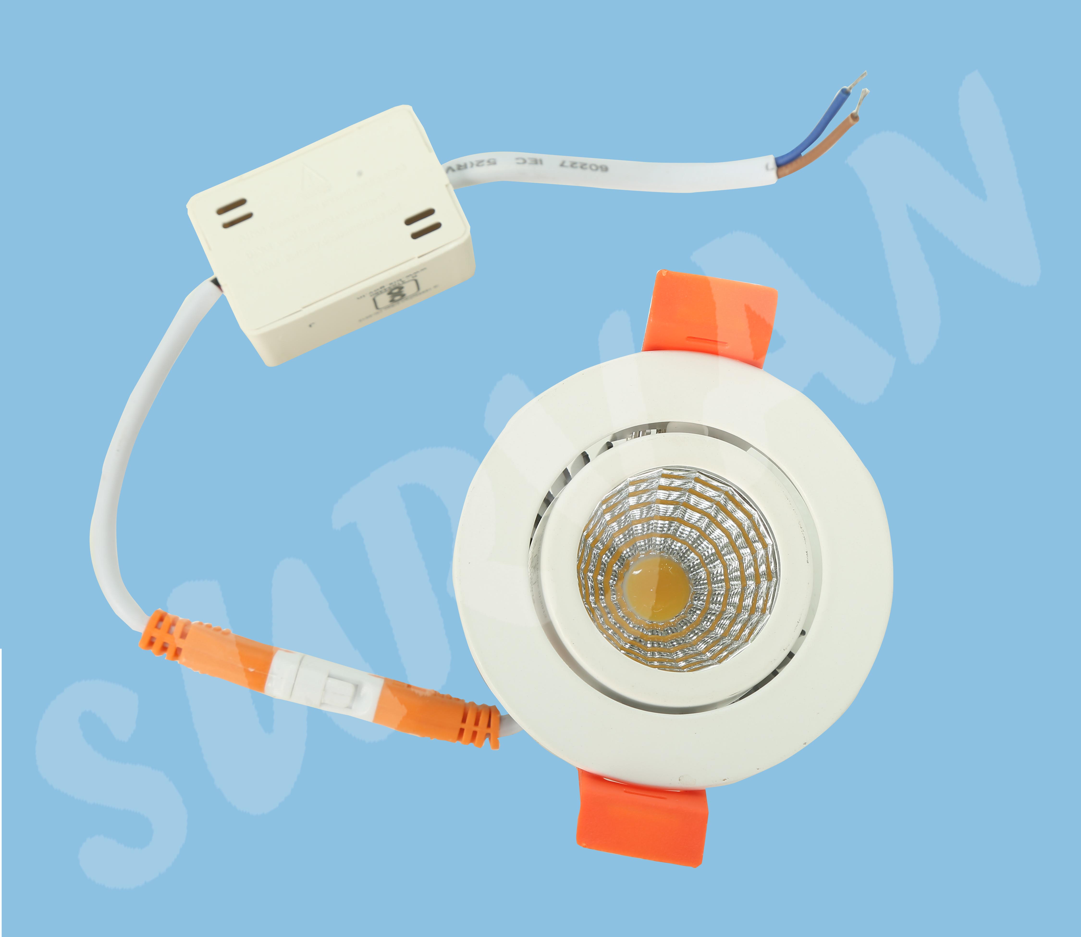 3W - LED COB Tiltable Spot Light - WH, WW, BL,GR, PK, RD