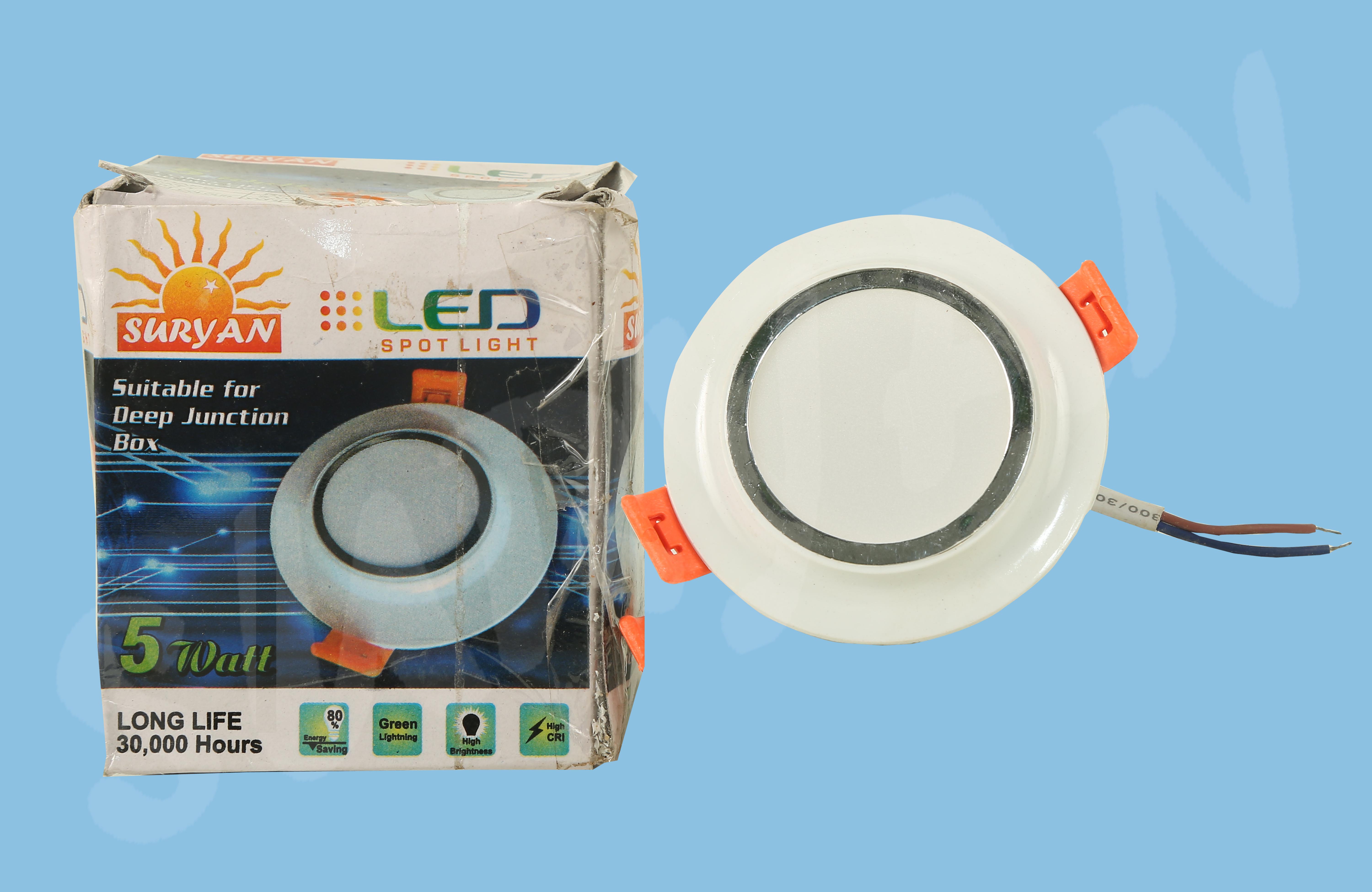 5W - LED Spot Light - WH, WW, BL,GR, PK (PVC) (Non Warranty)