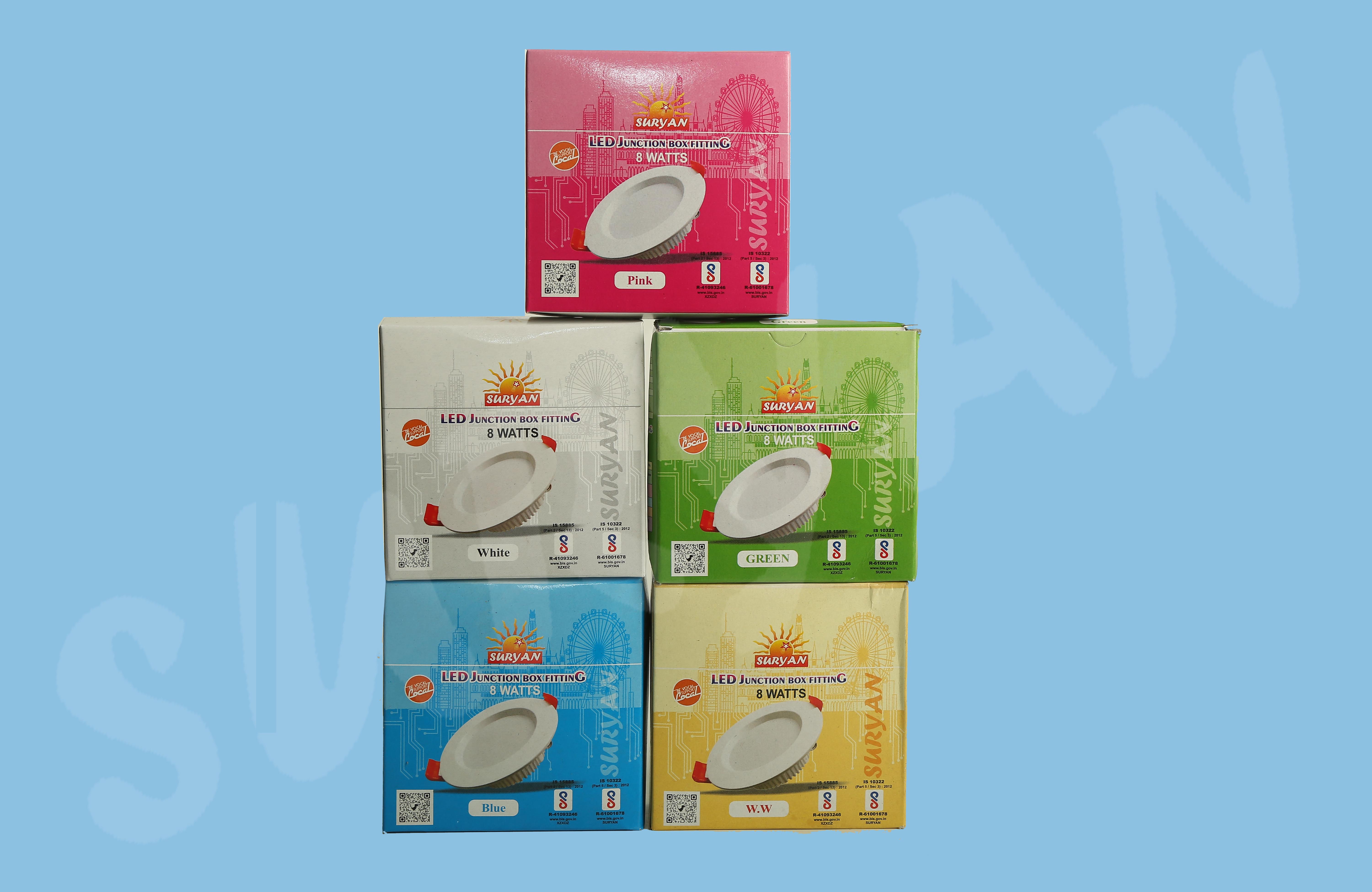 5W/8W - LED Spot Light - WH, WW, BL,GR, PK, RD