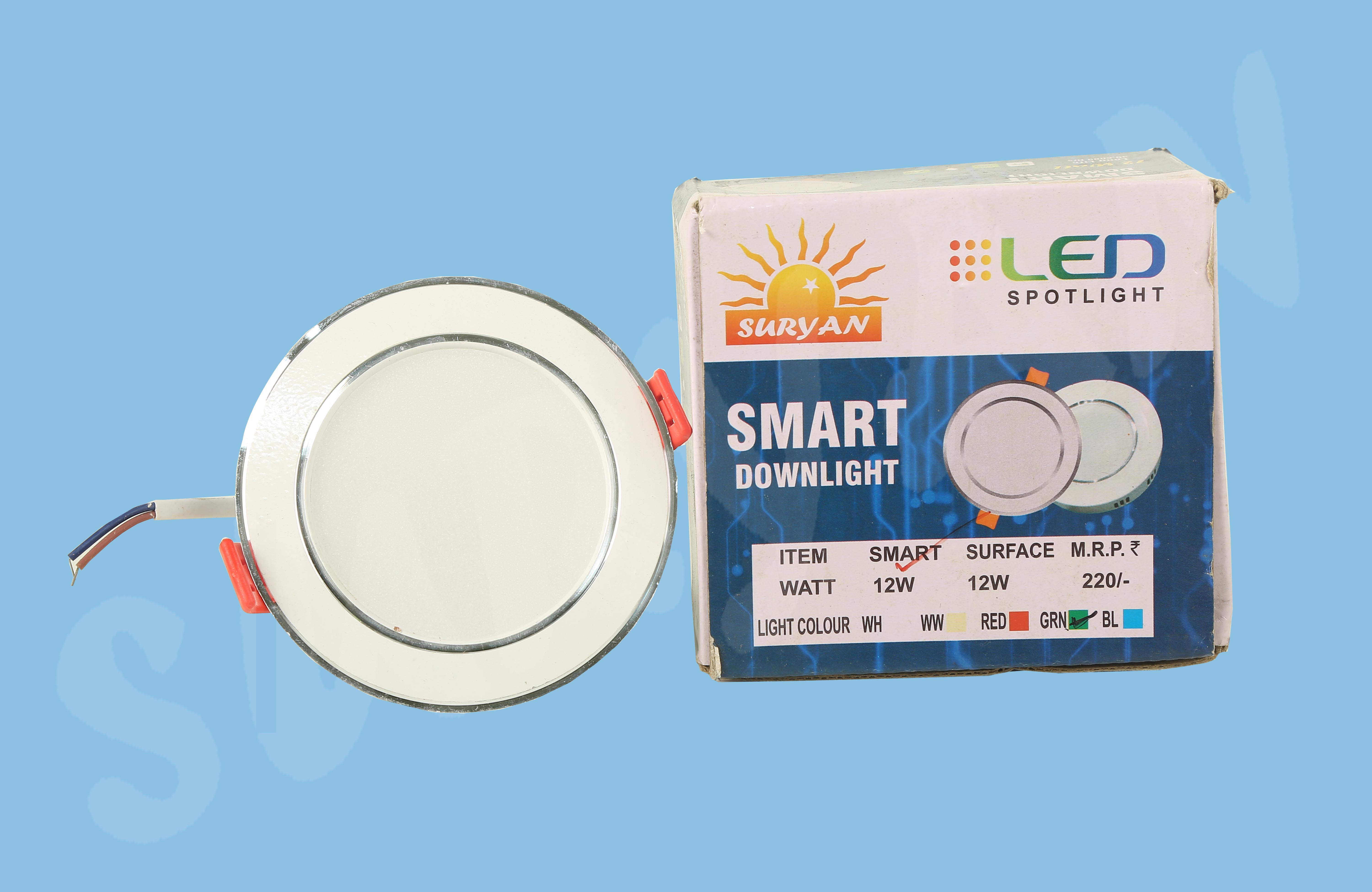 12W - LED Spot Light - WH, WW, BL,GR, RD (Non Warranty)