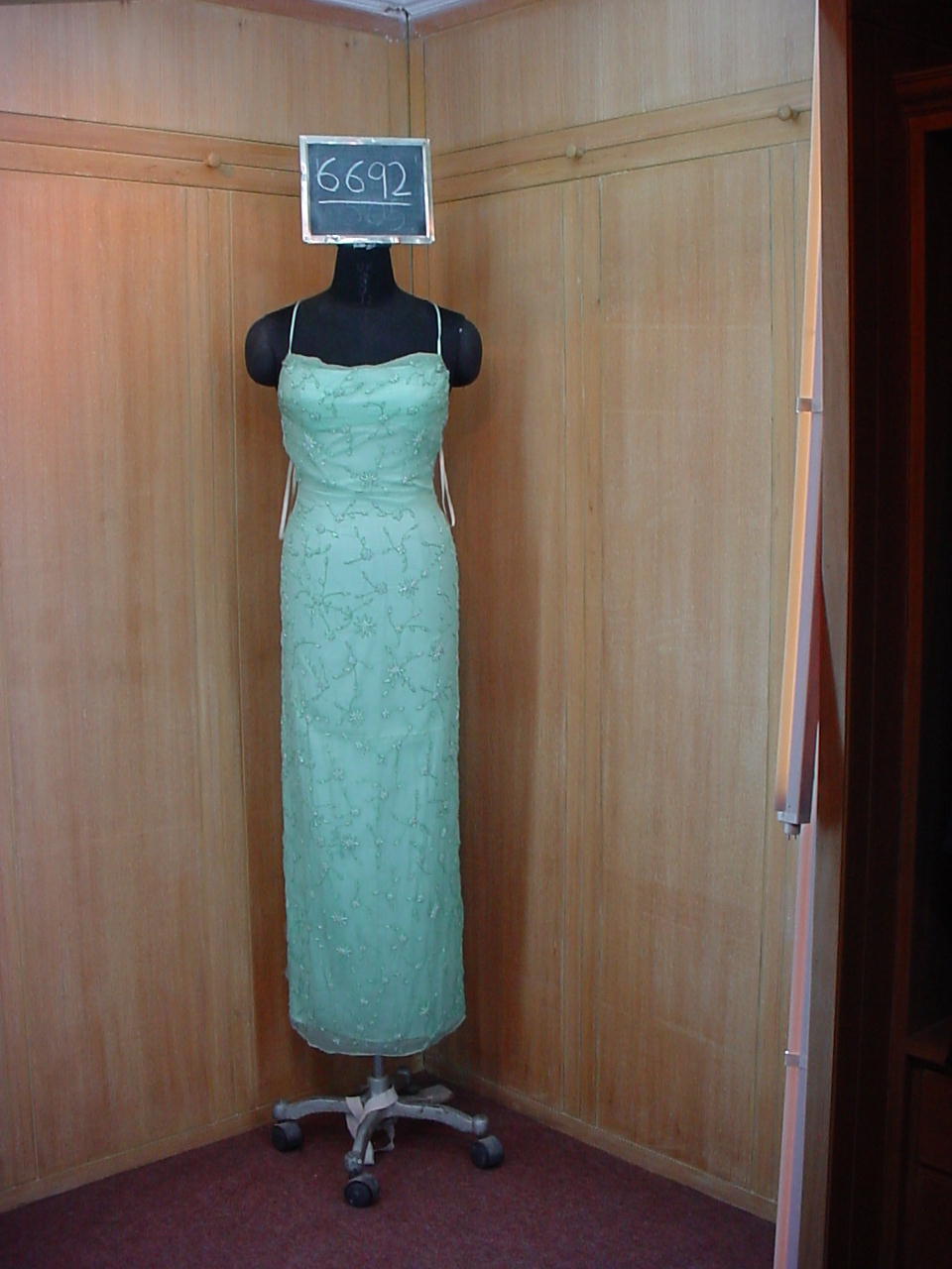 Sea Blue Cowl Neck Evening Dress