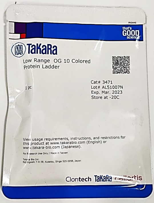 3471; Takara Low Range OG 10 Colored Protein Ladder