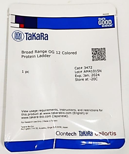 3472; Takara Broad Range OG 12 Colored Protein Ladder