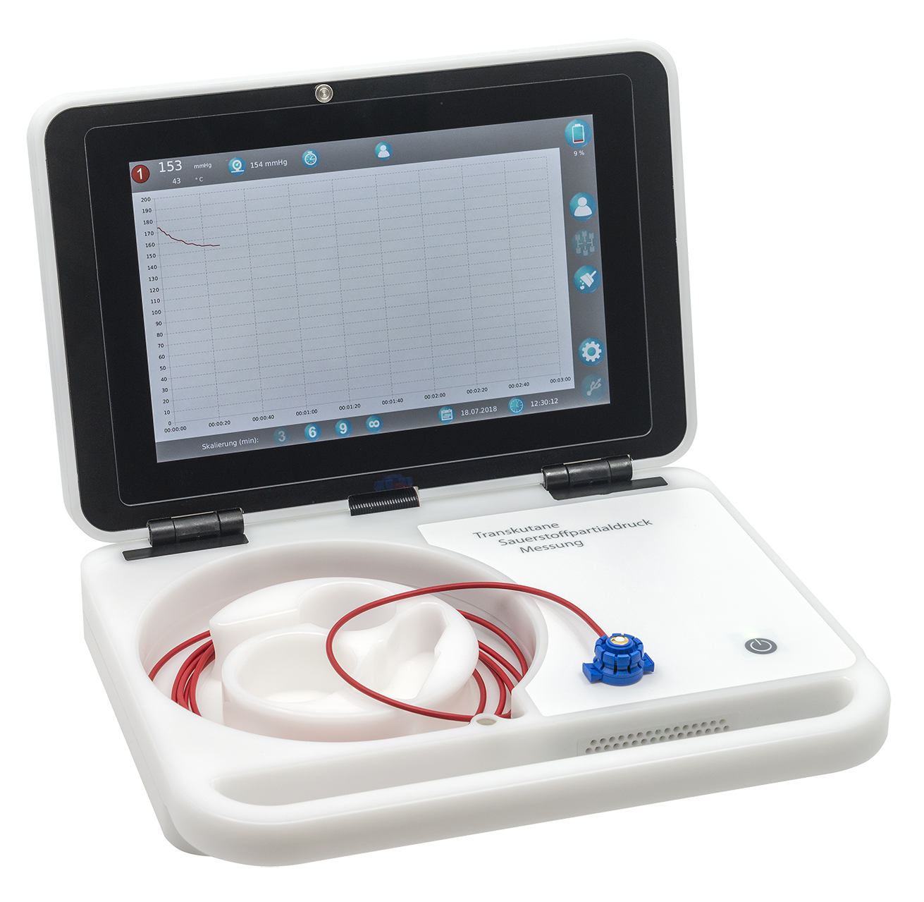 Transcutaneous Oxygen Monitoring System (tcpO2) single Channel