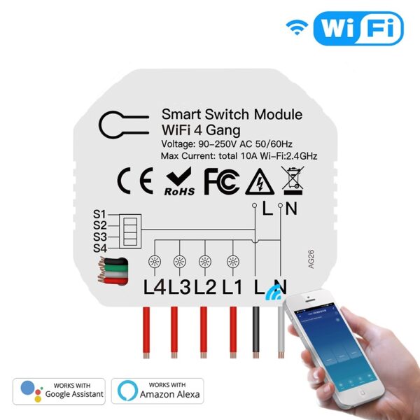 PHLIPTON WiFi 4 Node Retrofit Switch Module