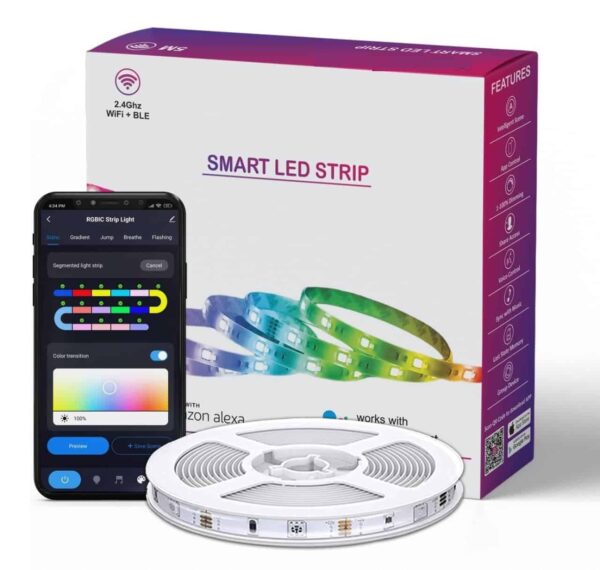 PHLIPTON WiFi RGB IC Led Strip & Controller Pack 5M