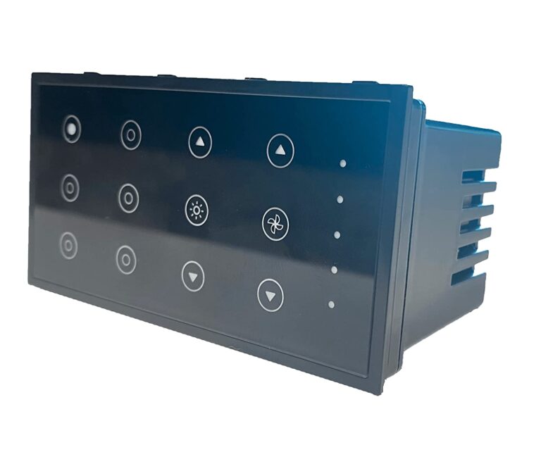 PHLIPTON WiFi 8 Touch 4 Modular Size Switch with 6 Touch & Fan & Dimmer with 16A Heavy Load (Black)