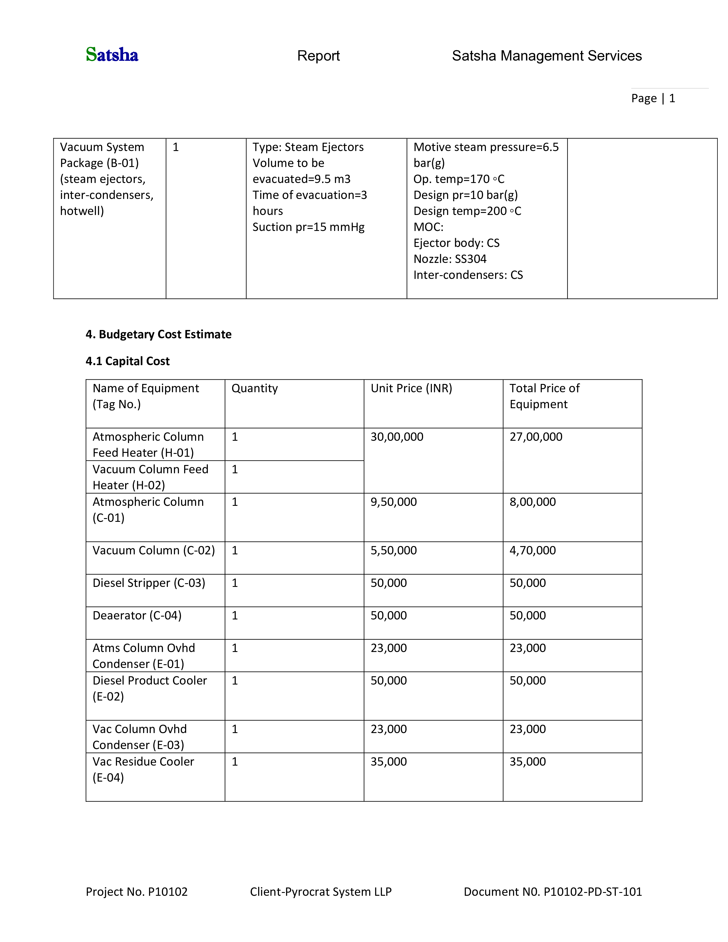 Techno-economic Feasibility Studies