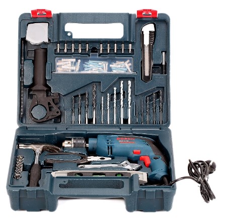 Bosch GSB 13RE Reversible Professional Impact Plastic Drill, 600 Watts, Drill Kit, 13MM