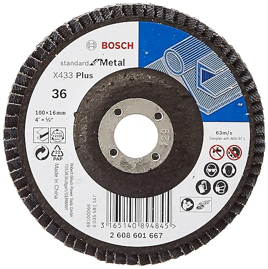 Bosch 100mm x 433 Flap Disc - 36G (Pack of 11)