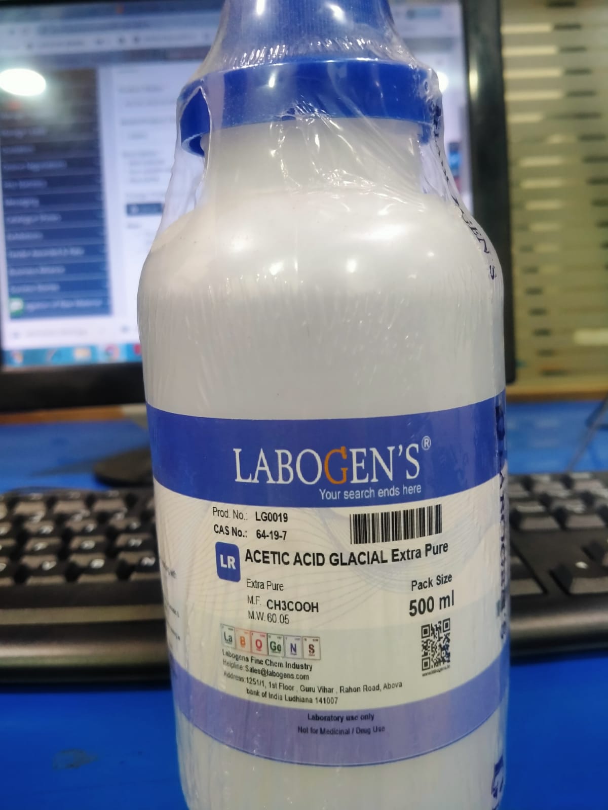 ACETIC ACID GLACIAL Extra Pure 500ML  99.5%