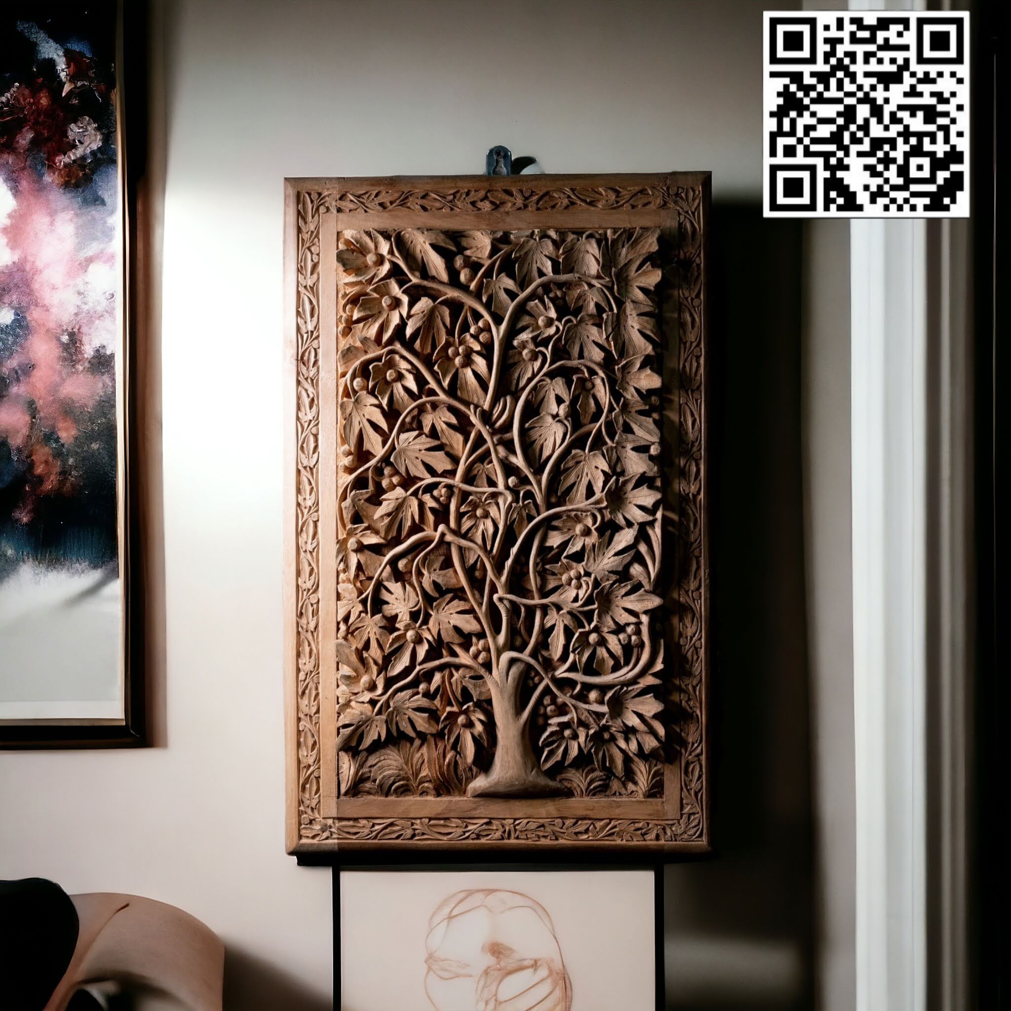 Gi-TAGGED Kashmiri Walnut Wood Carving
