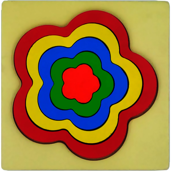 5-piece Nested flower shape interlocking puzzle for age 2 to 5 years