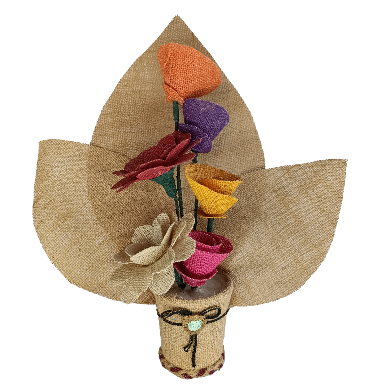 Jute Flower Everlasting Lotus Stand Bouquet