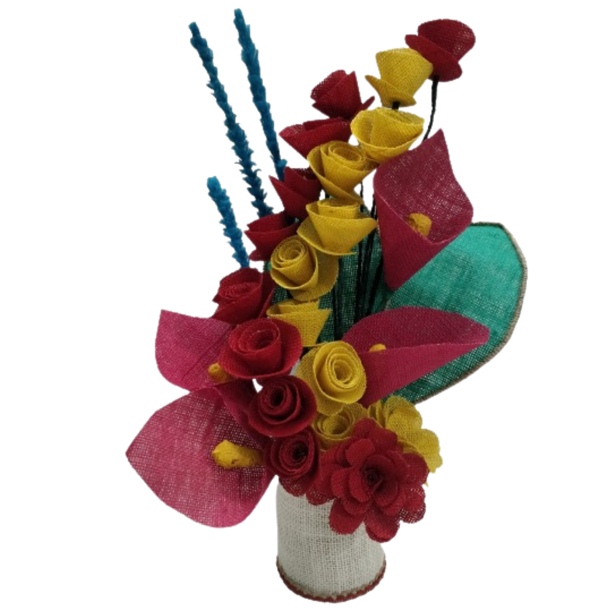 Jute Flower Bow Stand Everlasting Bouquet