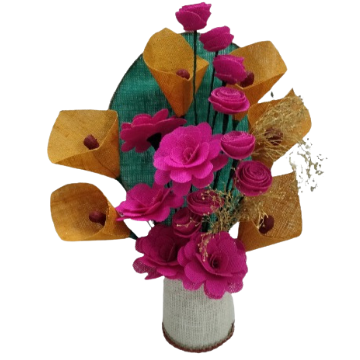 Jute Flower Everlasting Rose Stand Bouquet