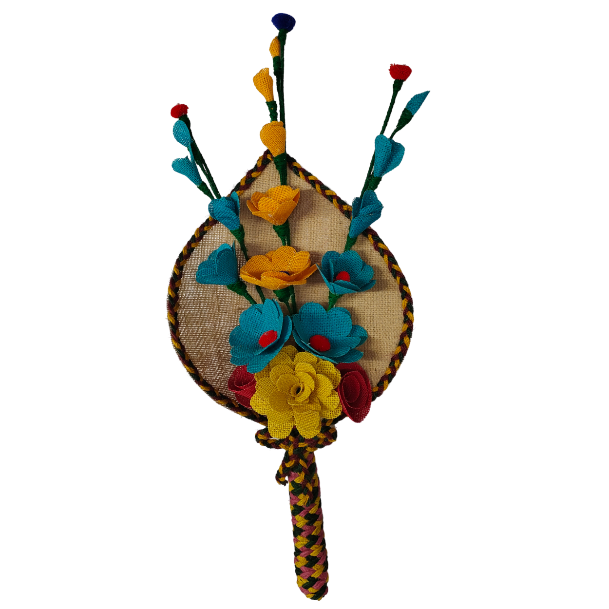Jute Flowers Everlasting Handle Bouquet with Stick Flowers (Multicolour)