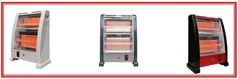 Eligio Warm Light Quartz Room Heater, 800 Watts with Safety Protection - Red & Black Color