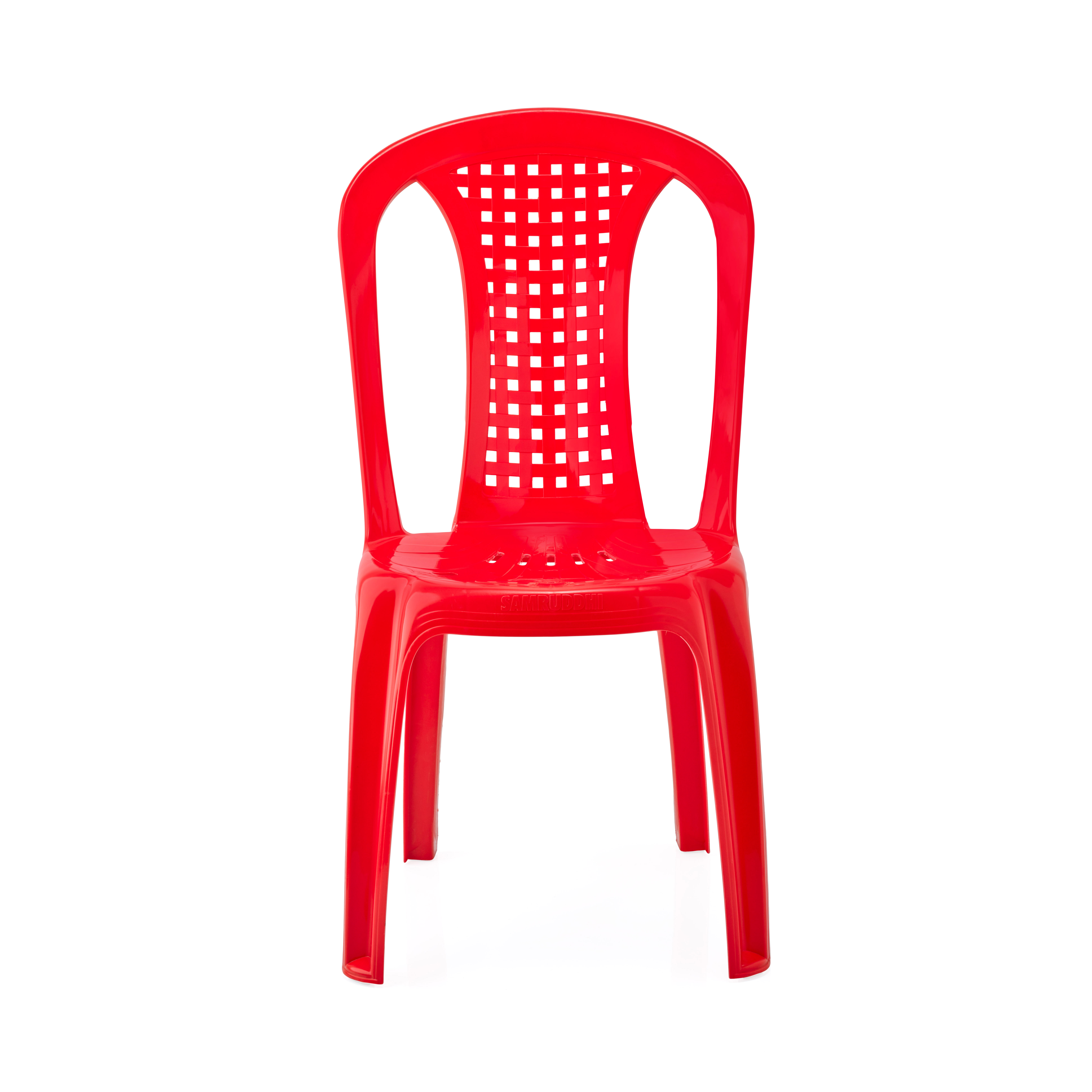 Samruddhi Plastic Chair Liberty without Arm| Chairs for Home| Dining Room| Bedroom| Kitchen| Living Room| Office-Outdoor-Garden | Dust Free |100% Poly