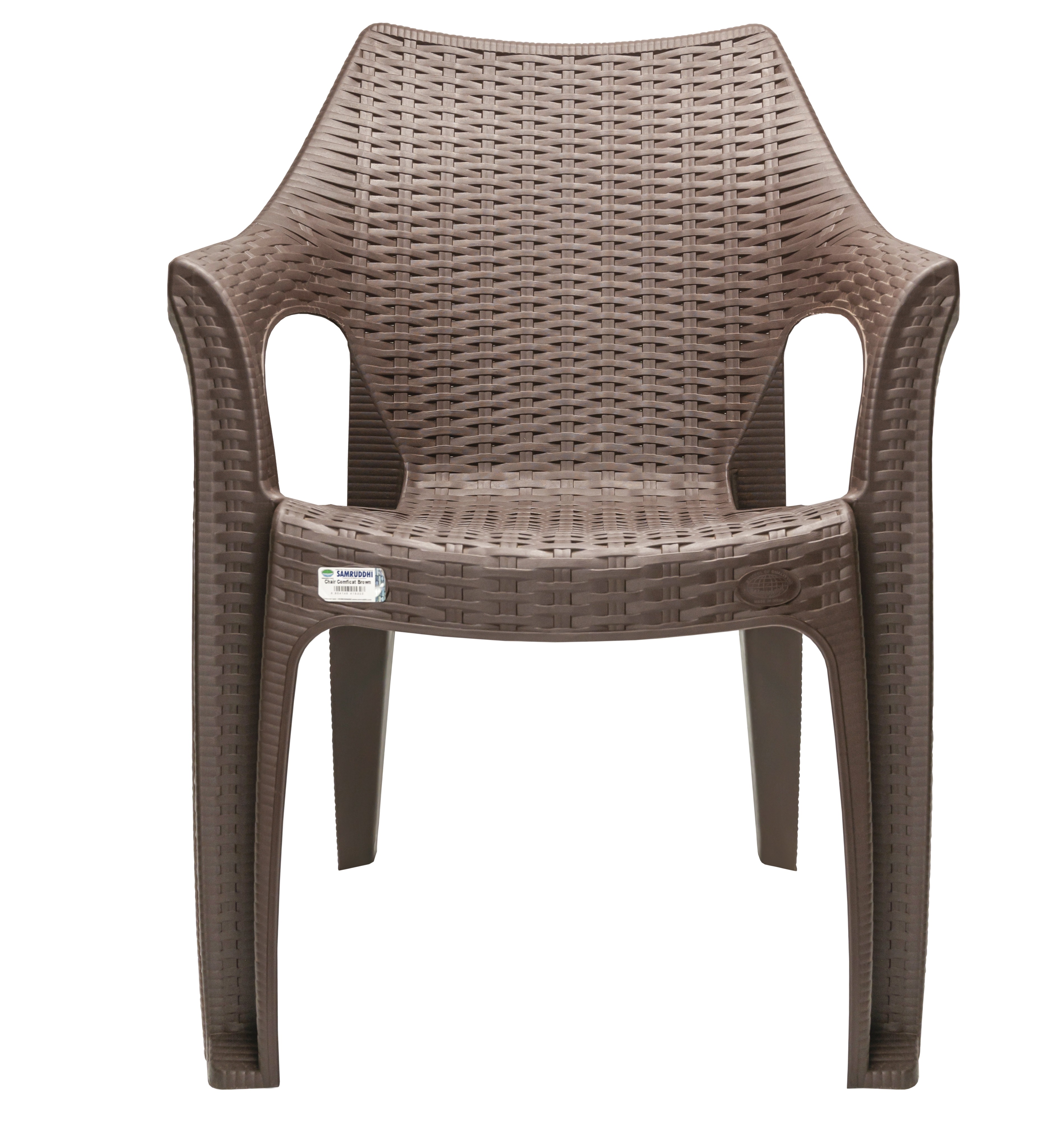 Samruddhi Plastic Chair Comficat with Arm| Chairs for Home| Dining Room| Bedroom| Kitchen| Living Room| Office-Outdoor-Garden | Dust Free |100% Polypr