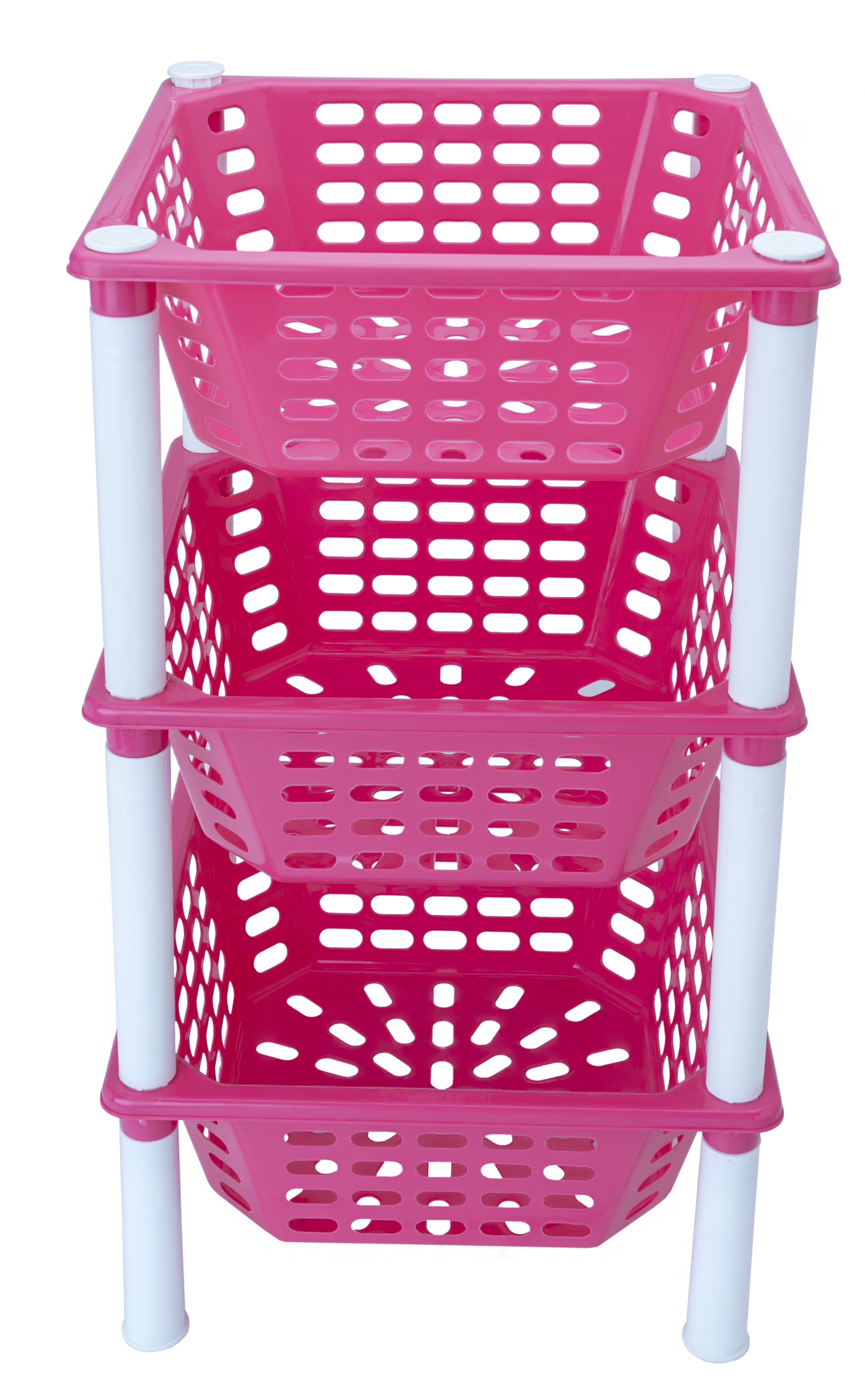 Samruddhi Plastic Vegetable Trolly Square 3 Mix| Rack and Trolley for Home| Dining Room| Bedroom| Kitchen| Living Room| Office-Outdoor-Garden | Dust F