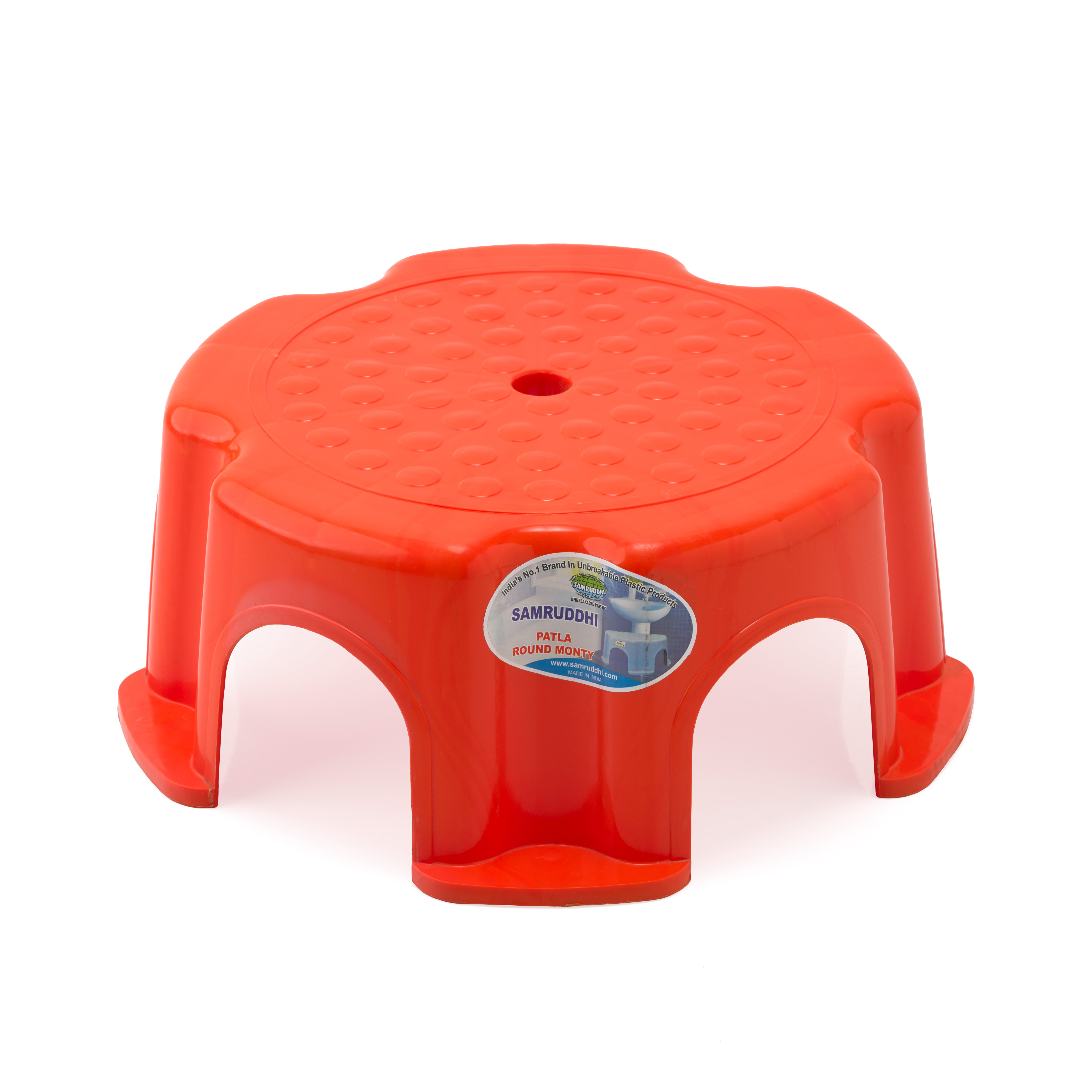 Patla Round Monty|Samruddhi Unbreakable Plastic | Patla and Bath Stool for Home| Dining Room| Bedroom| Kitchen| Living Room| Office-Outdoor-Garden | D