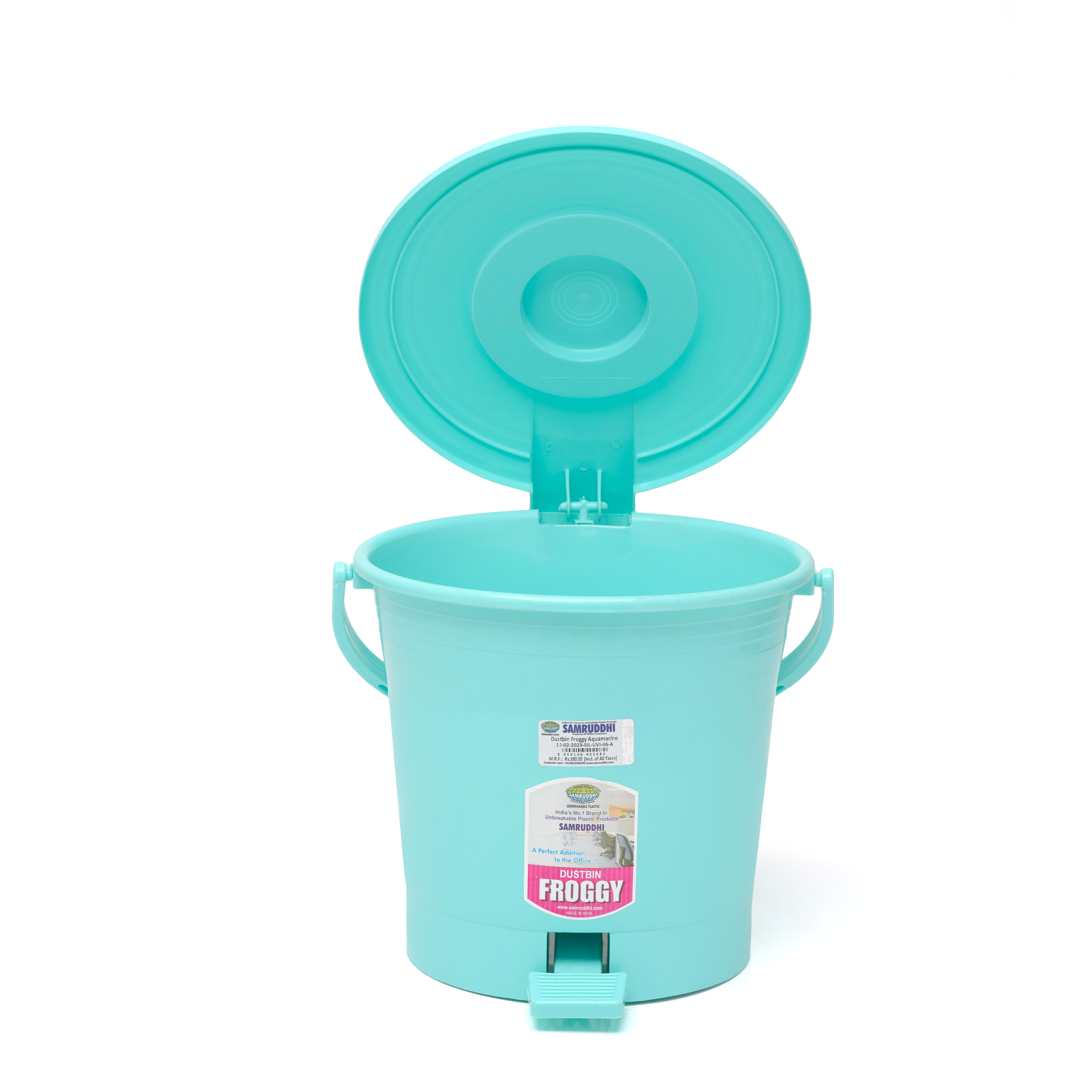 Dustbin Froggy|5.5 Ltr |Samruddhi Unbreakable Plastic | Dustbins for Home| Dining Room|Bathroom | Bedroom| Kitchen| Living Room| Office-Outdoor-Garden