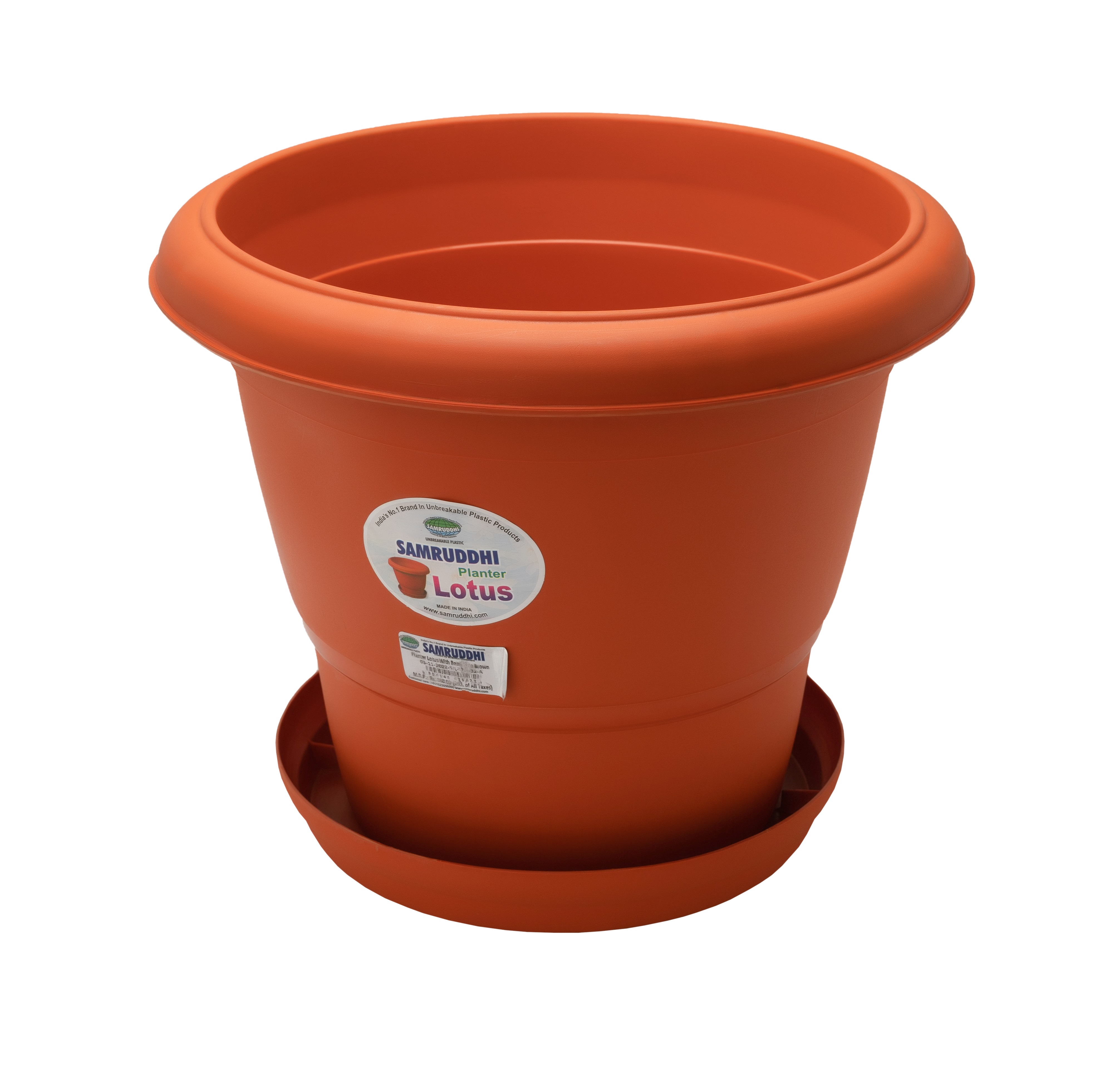 Planter Lotus With Base Plate |14.5 Ltr. |Samruddhi Unbreakable Plastic | Planter for Home| Dining Room|Bathroom | Bedroom| Kitchen| Living Room| Offi