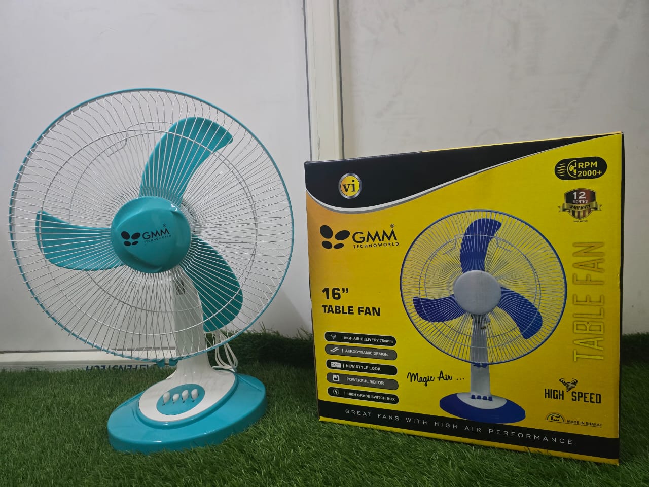 GMM 400MM /16 INCH High Speed  Table fan with 2100 RPM with Aluminium winding wire 