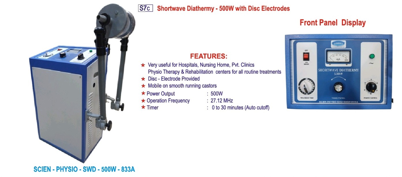 SHORTWAVE DIATHERMY-500W WITH DISC ELECTRODES