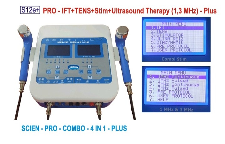 PRO-COMBO-4 IN 1 PLUS (IFT+TENS+STIM+ULTRASOUND THERAPY 1,3MHz)