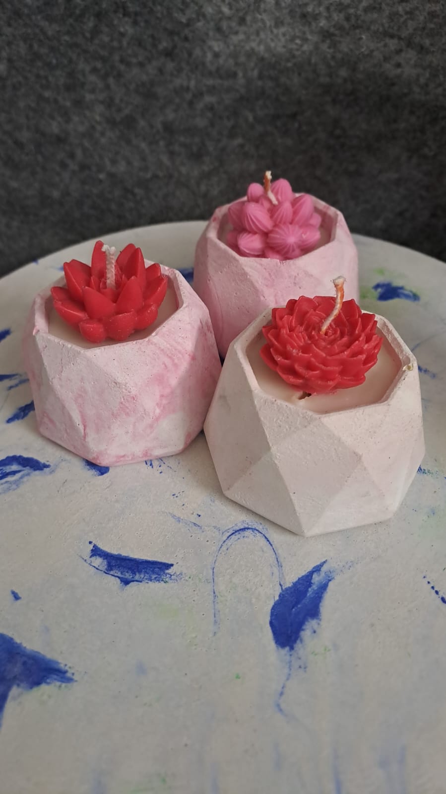 Hexagonal Concrete Jar Scented Candle 