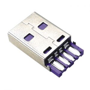 USB A PLUG COPPER PURPLE 3AMP