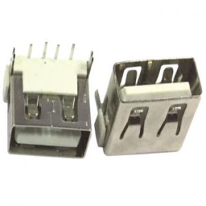 USB SOCKET 10 MM. 90 DEGREE FLAT BACK LEG WHITE