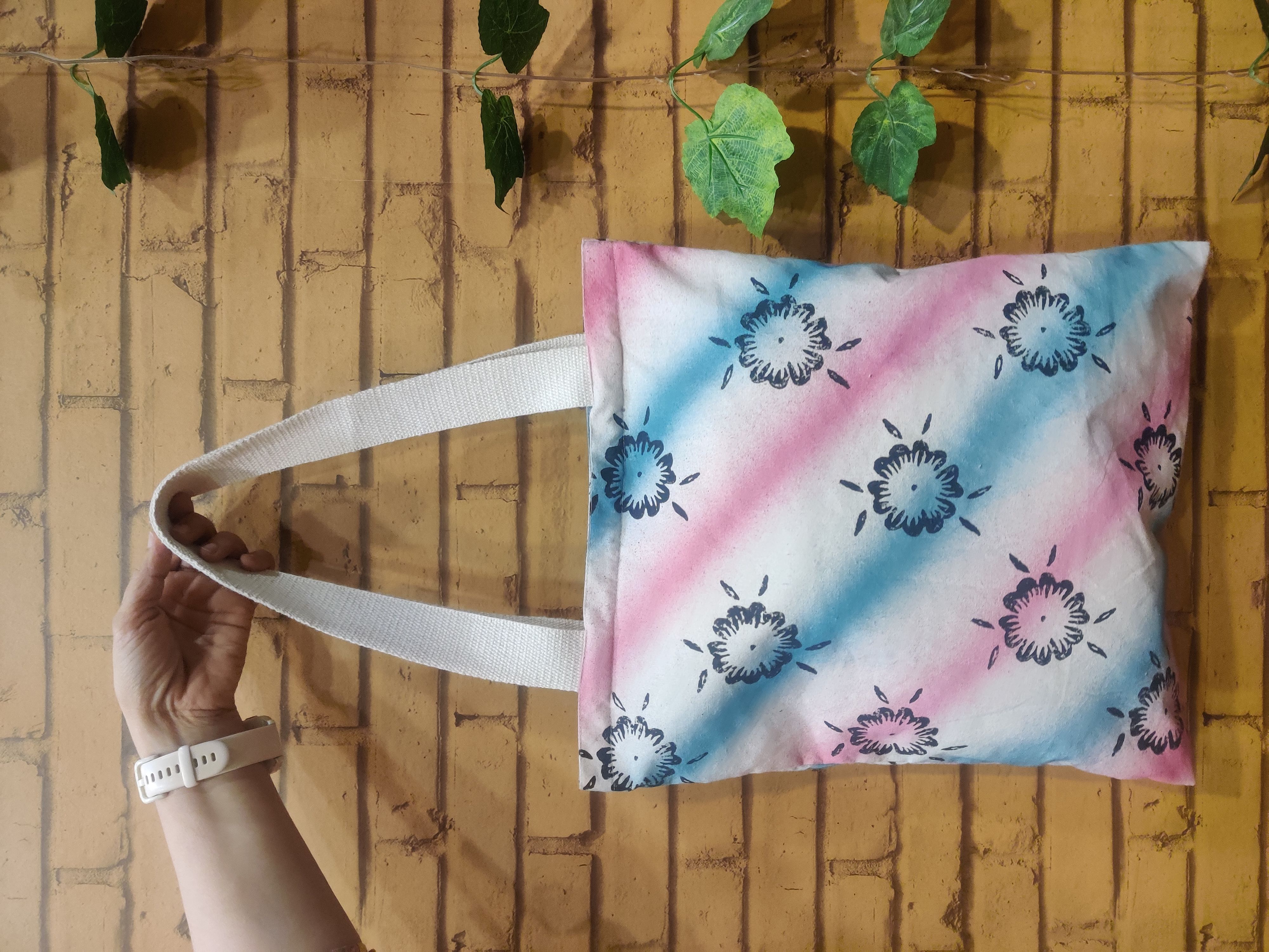 Handpainted Tote Bags with Zipper
