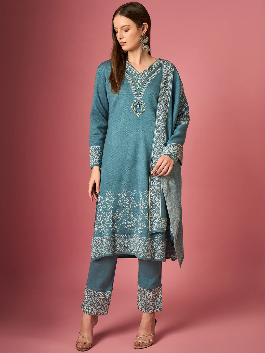 woolen kurti set
