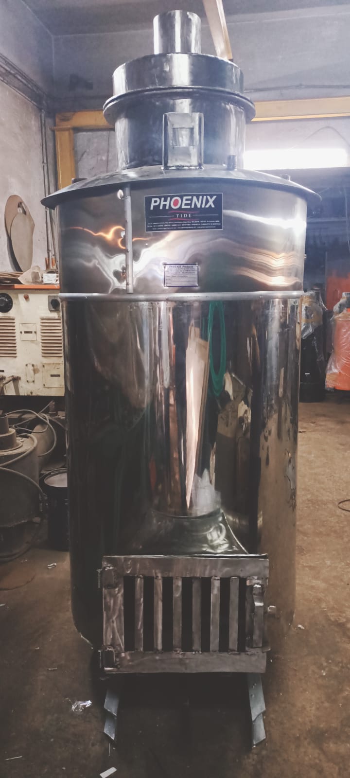 Stainless Steel Biomass Water Heater puff insulated 150 Litter 