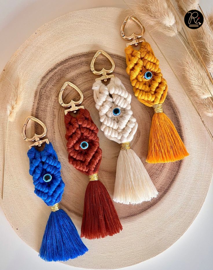Evil Eyes Macrame Keychain