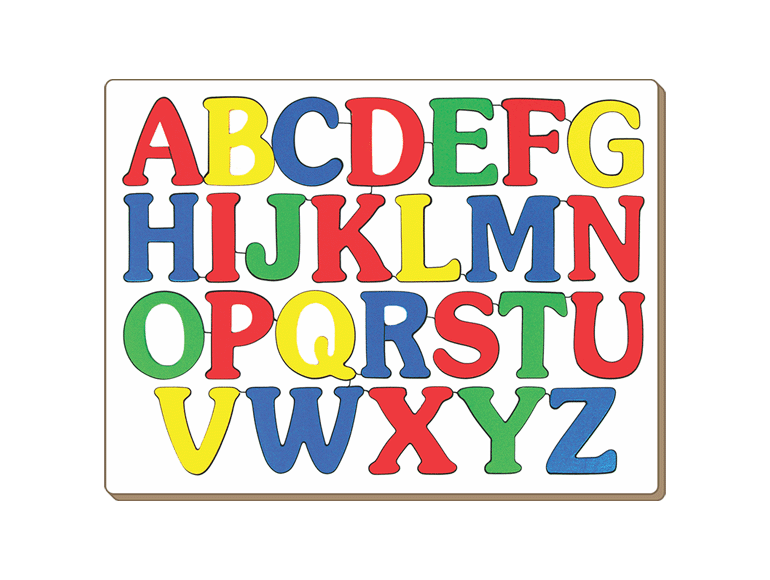 Little Genius Wooden Alphabet Learning Board-Uppercase , Colourful Lettered Puzzle Toy, 26 Pieces(AL-01)