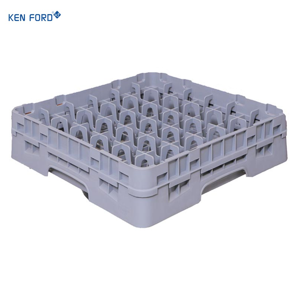Kenford Premium Glass Rack with Extender Grey 36 Compartment for Glass Storage and Transportation Service