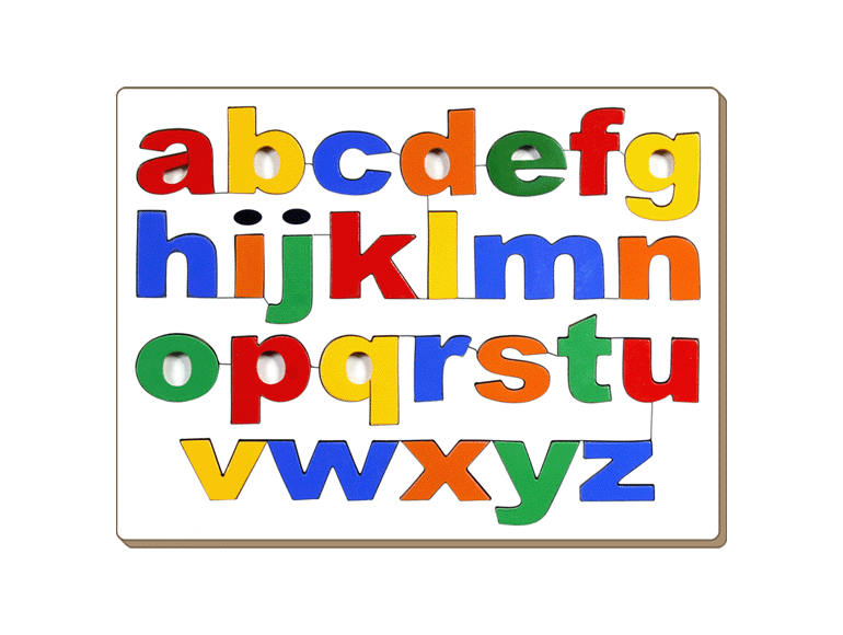 Little Genius Wooden Alphabet Learning Board-Lowercase , Colourful Lettered Puzzle Toy, 26 Pieces(AL-02)