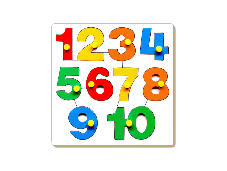 Little Genius Number Inset Tray Puzzle- 1 to 10 with knob(AL-03B)