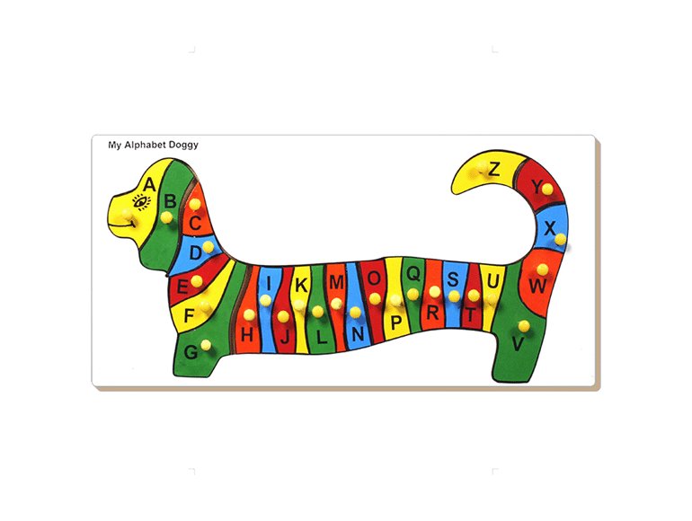 Little Genius Dog Shaped Alphabet Tray with Knob