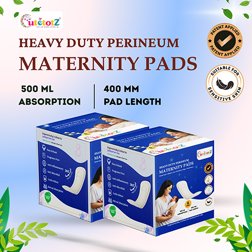 CutetotZ® Premium Heavy Duty Perineum Maternity Pads | Anatomical Fit | No Wings (Pack of 06 Pads)