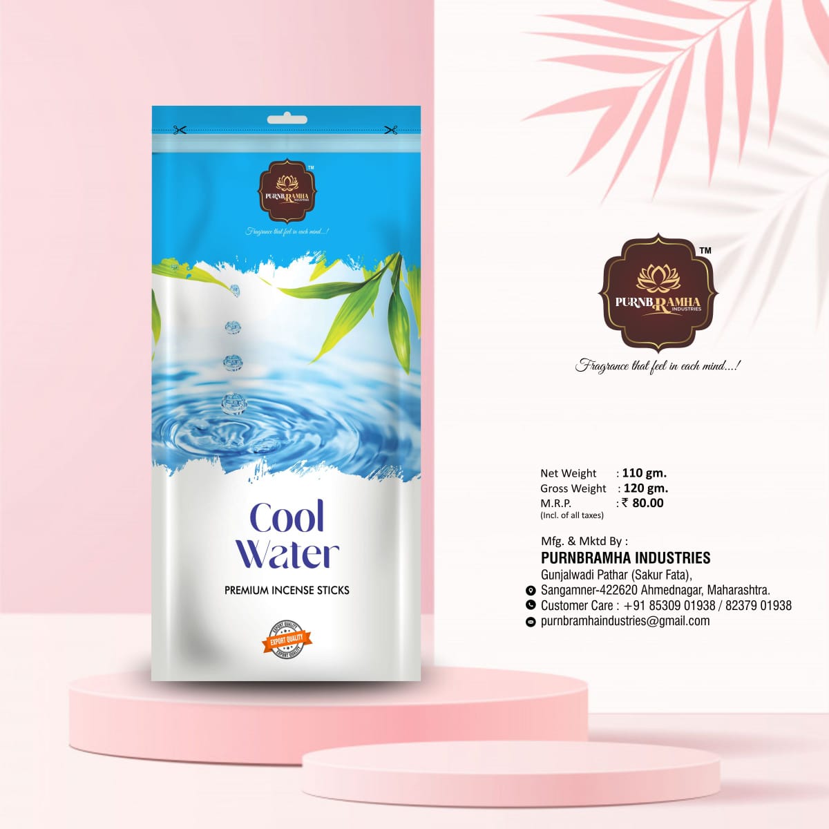 COOL WATER PREMIUM INCENSE STICKS