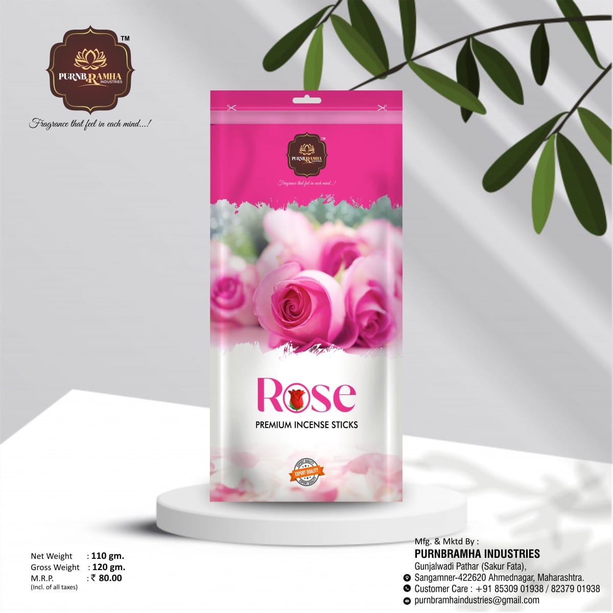 ROSE PREMIUM INCENSE STICKS